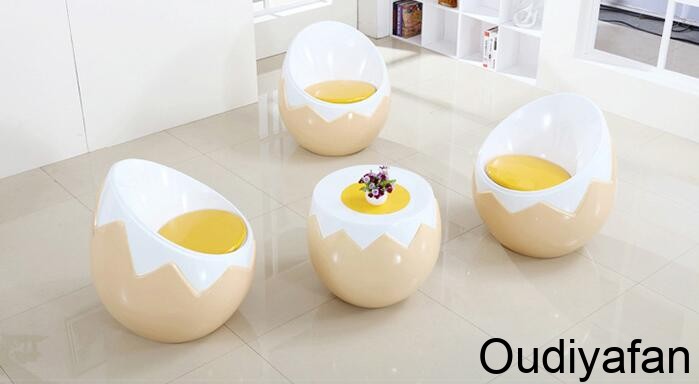 雞蛋殼座椅茶幾組合，居家精品！