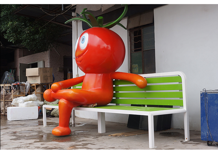 不銹鋼西紅柿雕塑座椅