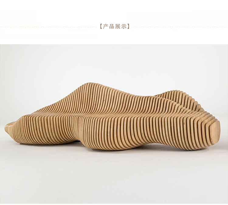 木藝切片美陳座椅花器組合