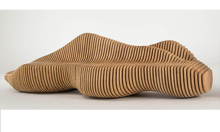 木藝切片美陳座椅花器組合