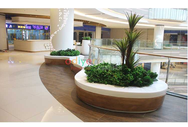 玻璃鋼仿木紋樹池坐凳