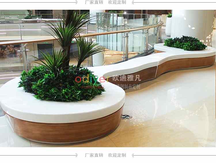 玻璃鋼仿木紋樹池坐凳