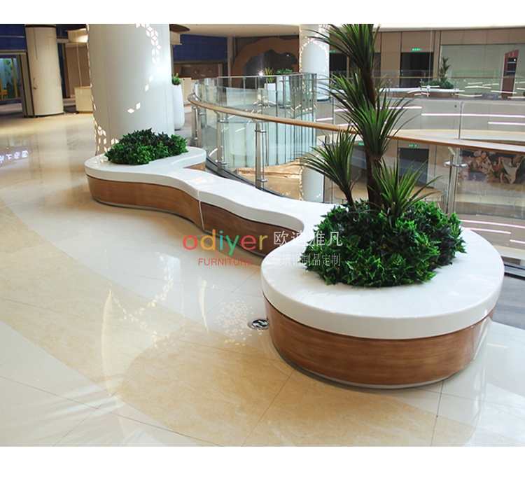 玻璃鋼仿木紋樹池坐凳