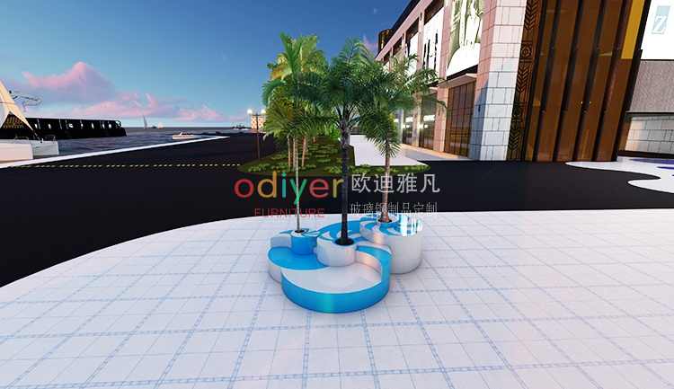 玻璃鋼海螺藝術樹池坐凳