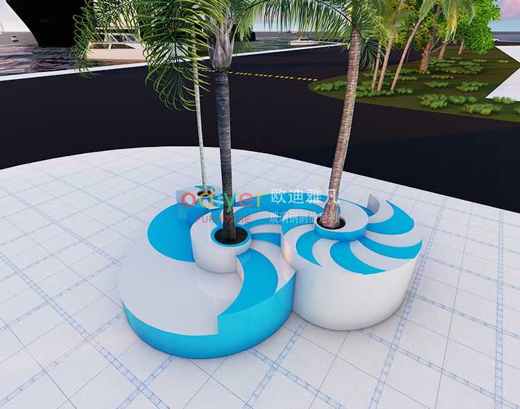 玻璃鋼海螺藝術樹池坐凳