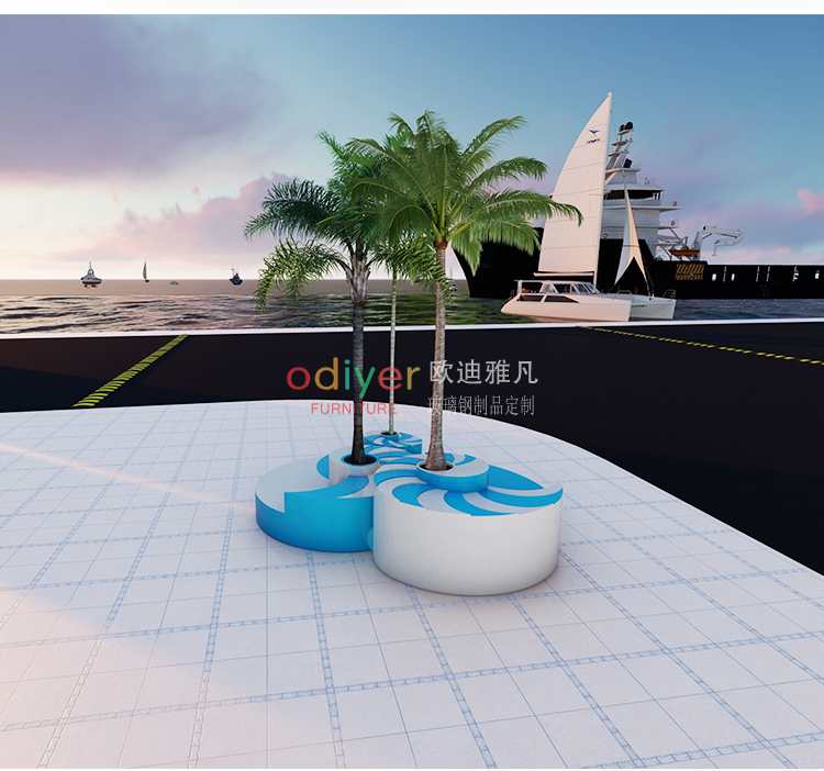 玻璃鋼海螺藝術樹池坐凳