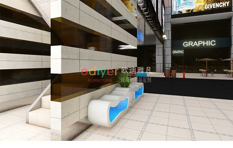 玻璃鋼海浪座椅