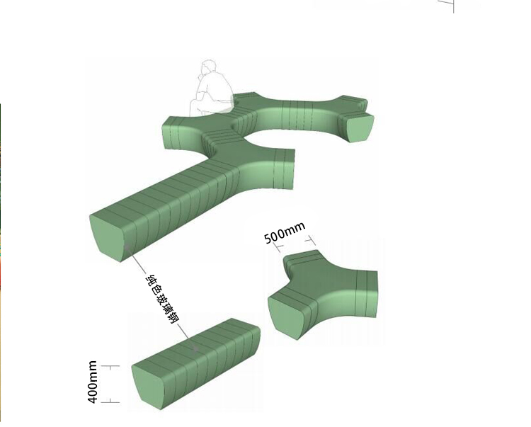 玻璃鋼Y型戶外景觀坐凳