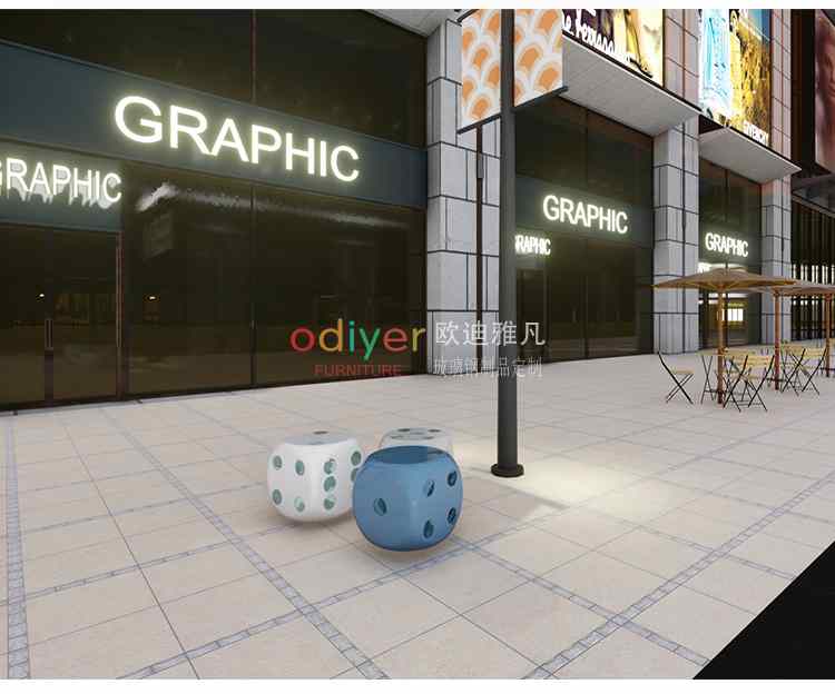 玻璃鋼骰子坐凳