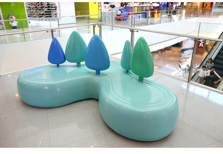 玻璃鋼心形商場休閑椅