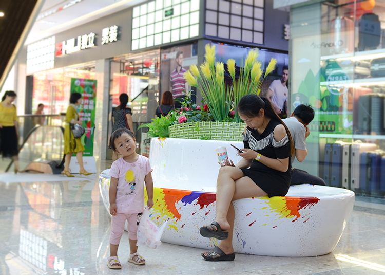 玻璃鋼心形花盆座椅