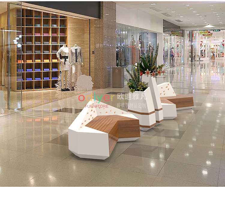 玻璃鋼切面木藝休閑椅