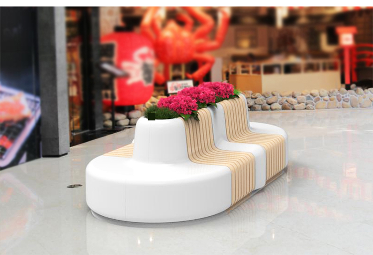 玻璃鋼商場花盆座椅