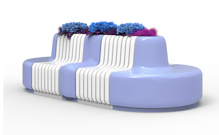 玻璃鋼商場花盆座椅