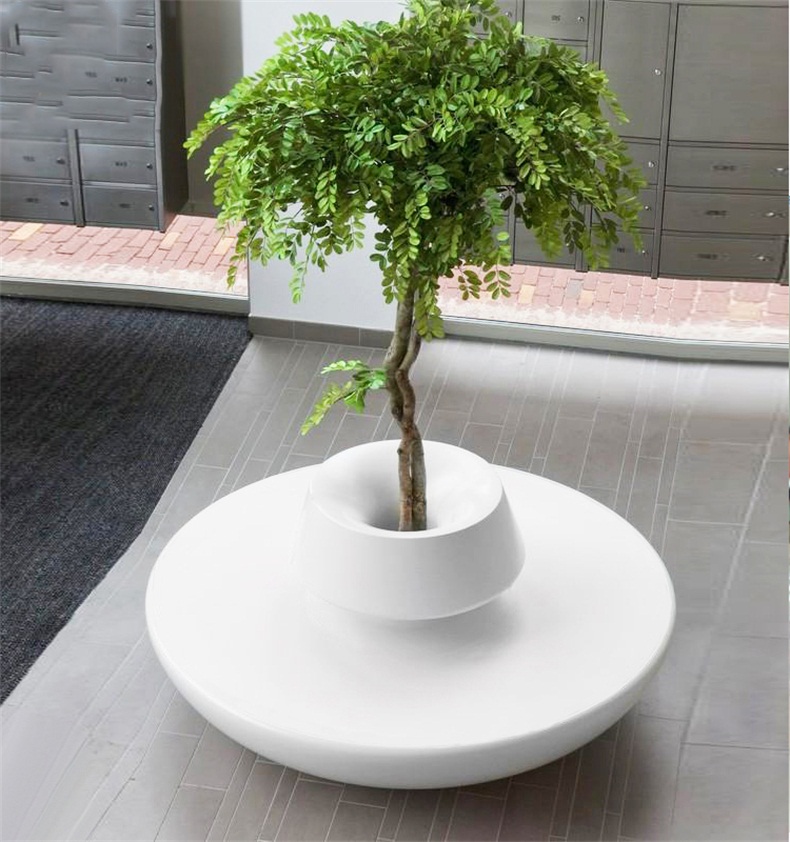 玻璃鋼圓形花盆座椅，現(xiàn)代藝術(shù)的靈魂匯聚!