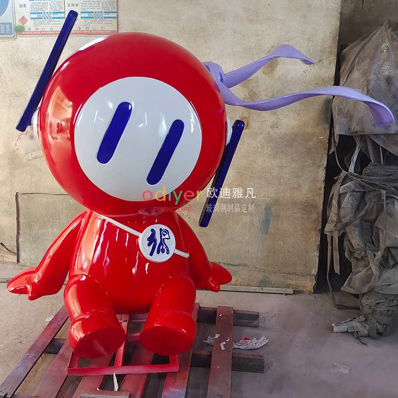 玻璃鋼卡通消防員雕塑景觀擺件