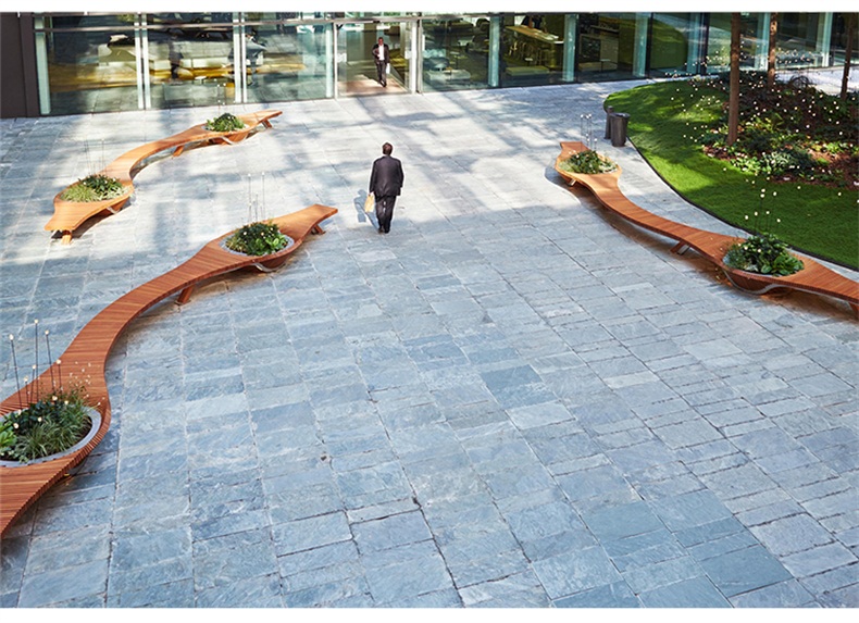 橡膠木松木景觀切片座椅