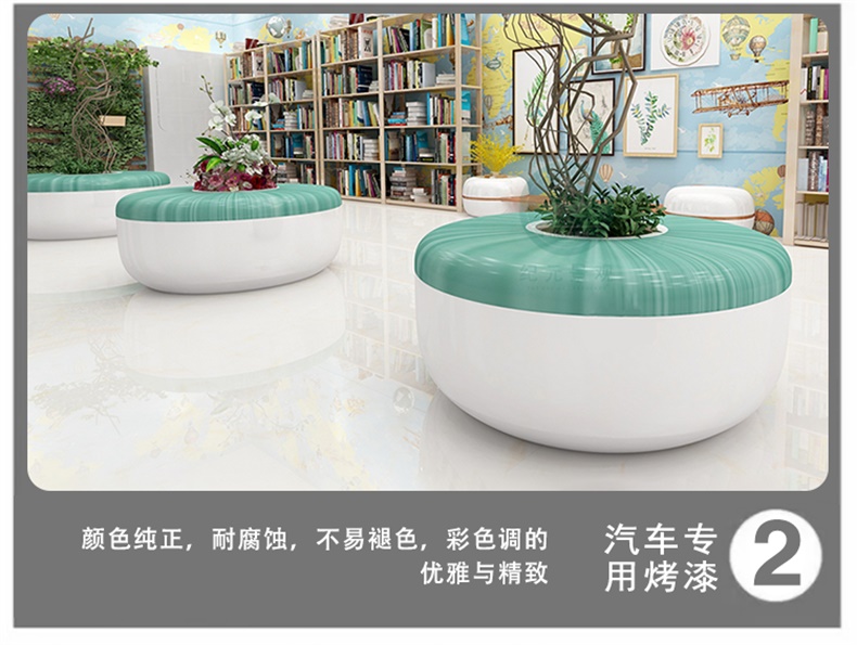 玻璃鋼戶(hù)外木紋圓形GRC樹(shù)池坐凳