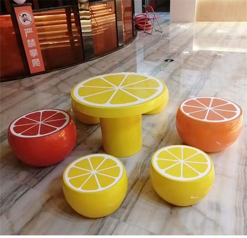 玻璃鋼水果坐凳桌椅