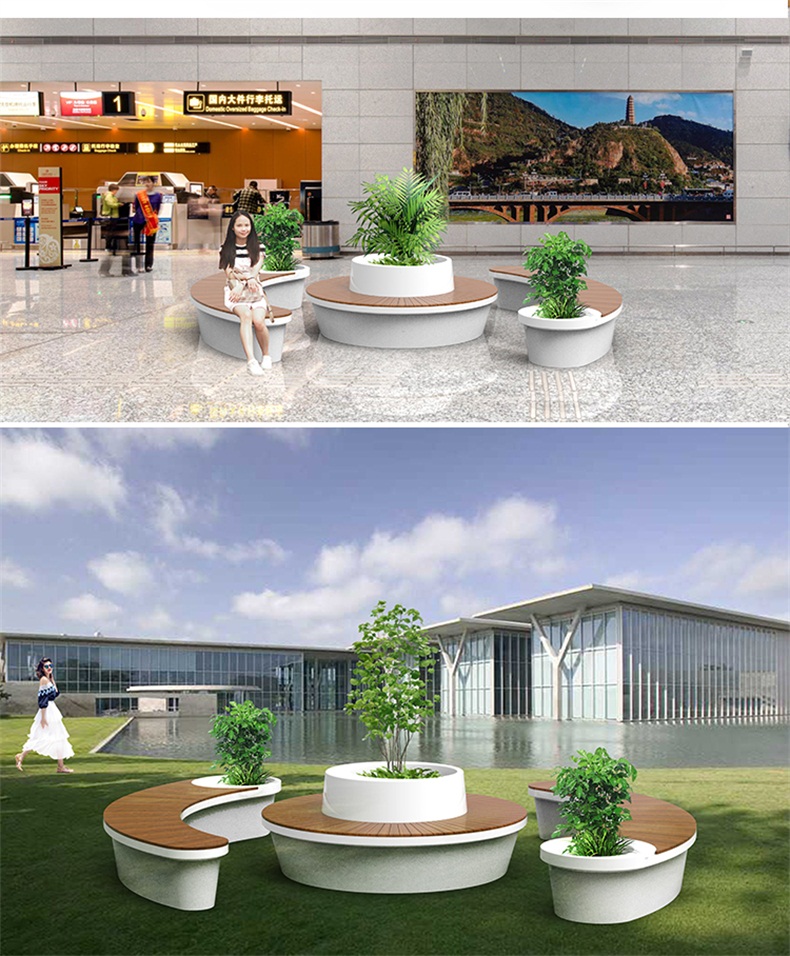 玻璃鋼藝術(shù)景觀樹池座椅 玻璃鋼藝術(shù)景觀樹池座椅