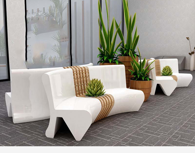 玻璃鋼弧形靠背休閑椅