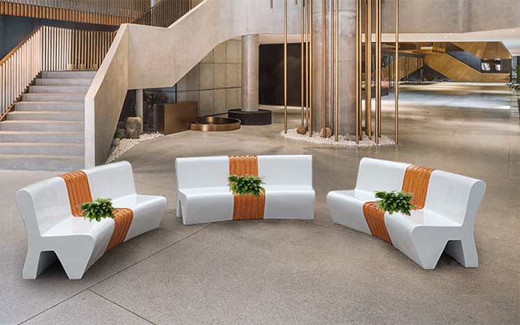 玻璃鋼弧形靠背休閑椅