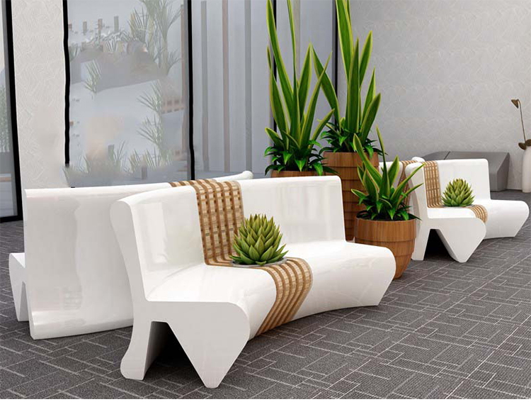 玻璃鋼弧形靠背休閑椅