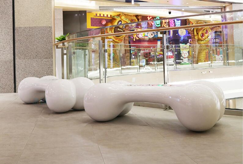 玻璃鋼骨頭坐凳，創(chuàng)意骨頭商場座椅!