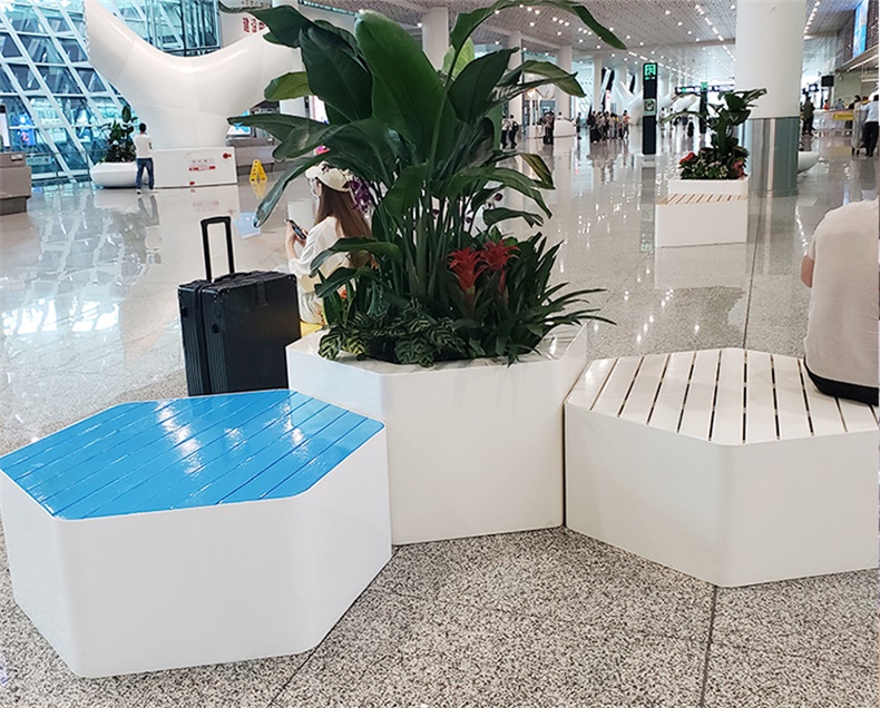 玻璃鋼六邊形組合坐凳