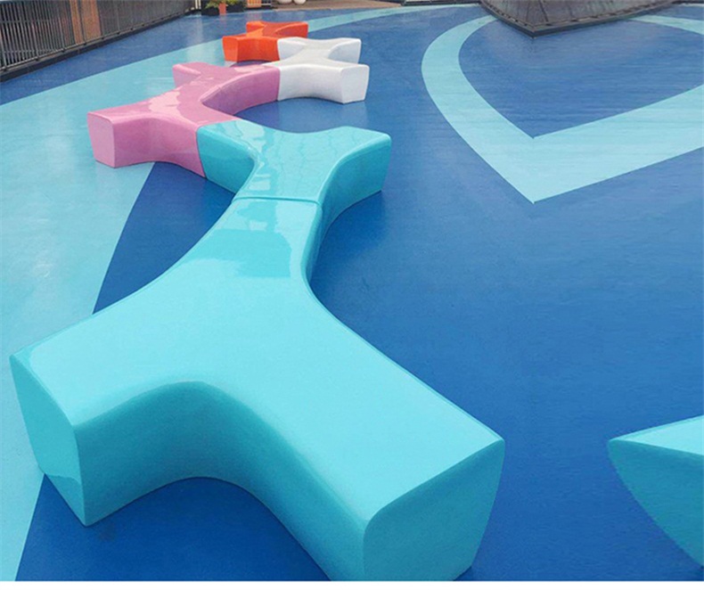 玻璃鋼Y字形拼接組合戶外坐凳