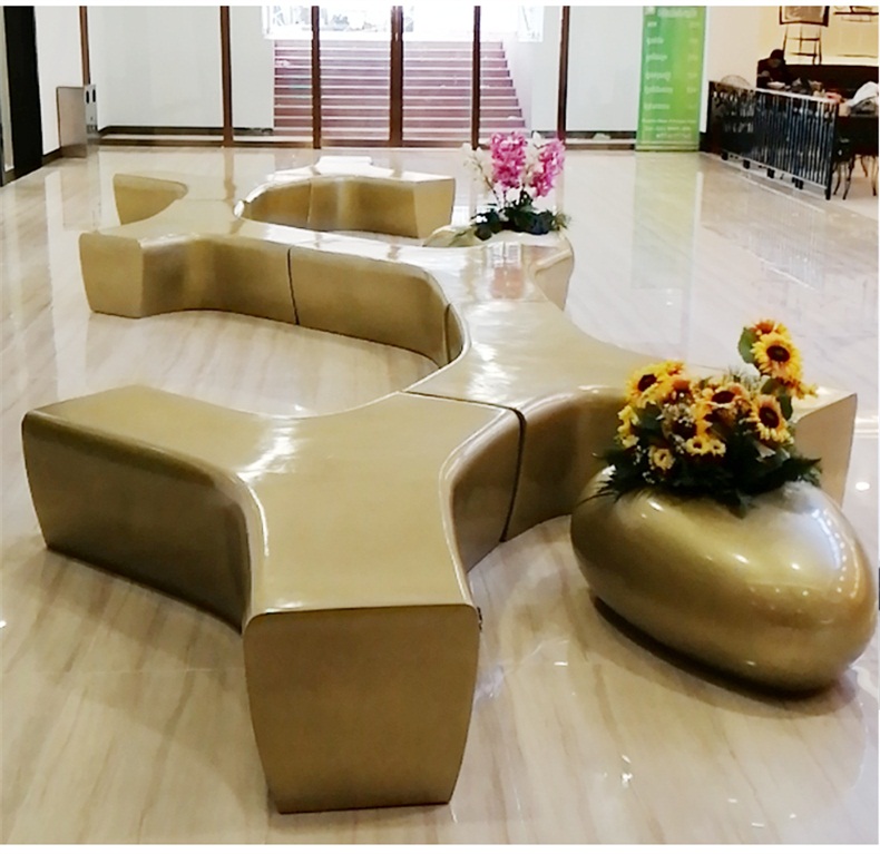 玻璃鋼Y字形拼接組合戶外坐凳