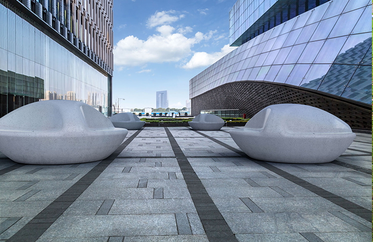 玻璃鋼圓形戶外三人靠背座椅