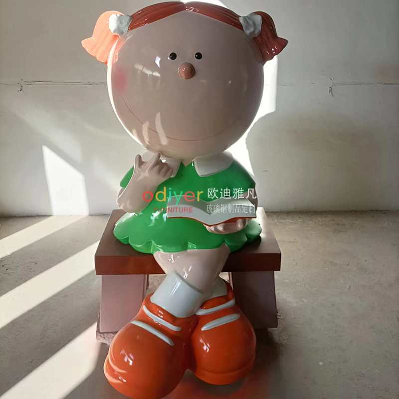 玻璃鋼卡通雕塑小孩學生兒童公仔玩偶 玻璃鋼卡通雕塑小孩學生兒童公仔玩偶