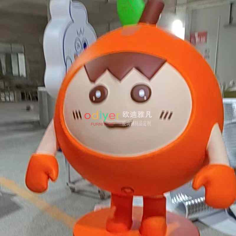 玻璃鋼卡通橙子造型雕塑水果擺件