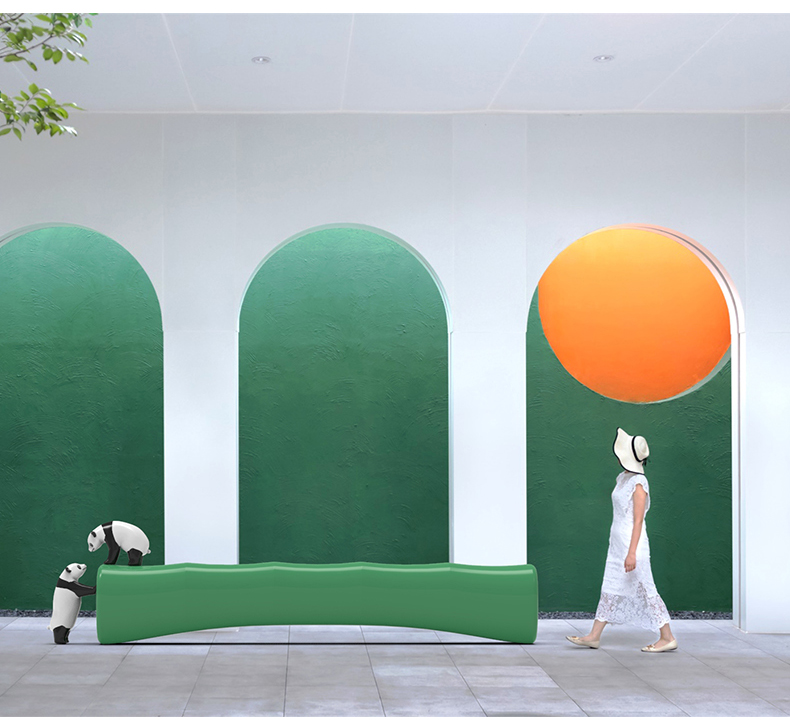 玻璃鋼竹子與熊貓組合創(chuàng)意景觀坐凳 玻璃鋼竹子與熊貓組合創(chuàng)意景觀坐凳