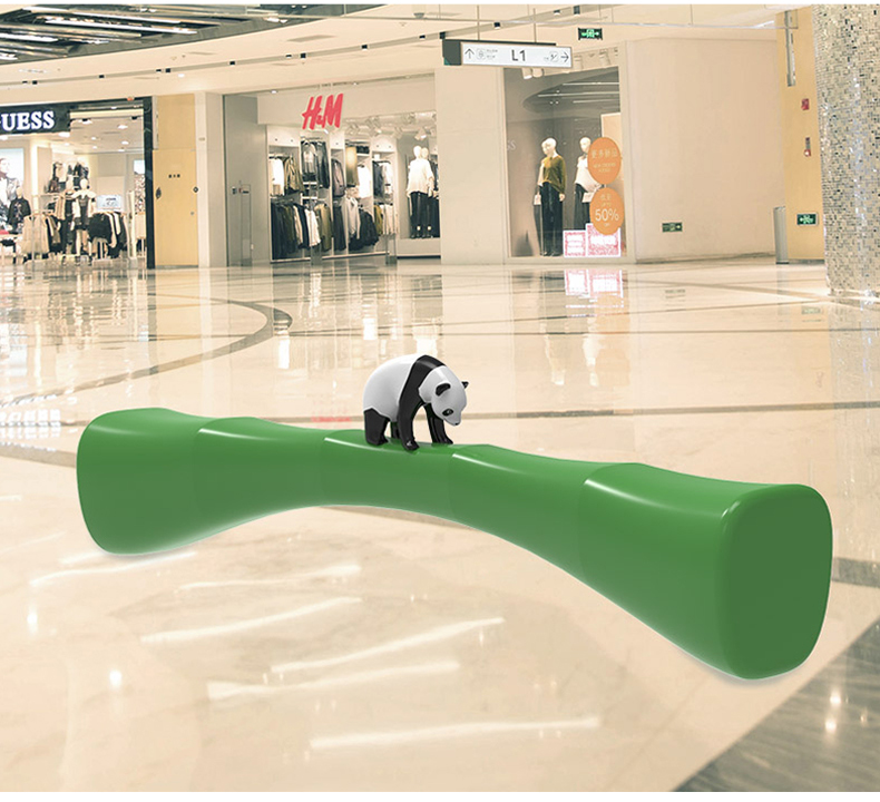 玻璃鋼竹子與熊貓組合創(chuàng)意景觀坐凳 玻璃鋼竹子與熊貓組合創(chuàng)意景觀坐凳