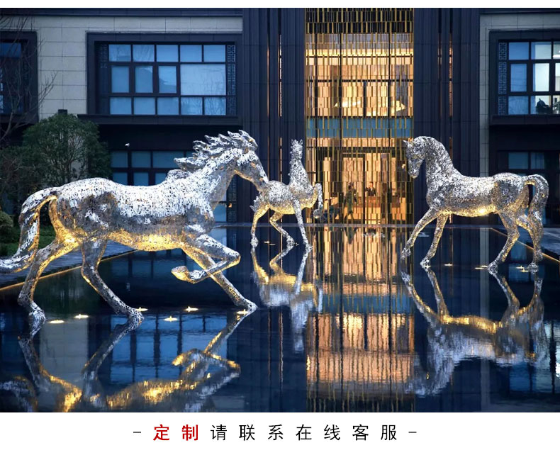 鹿不銹鋼雕塑定制園林景觀城市廣場雕塑