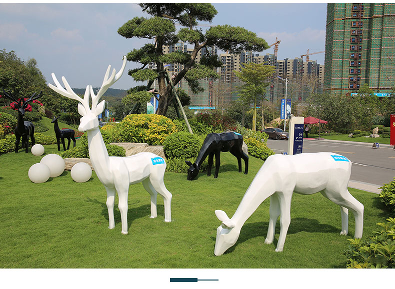 鹿不銹鋼雕塑定制園林景觀城市廣場雕塑