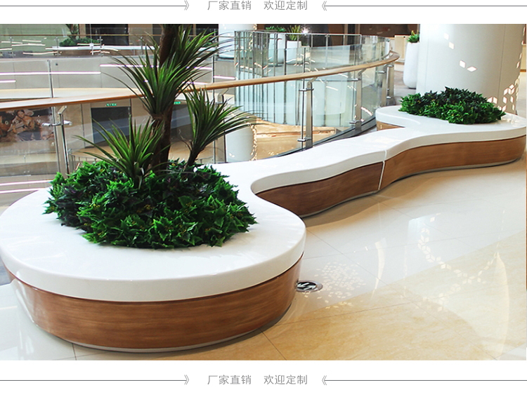 玻璃鋼仿木紋樹池座椅