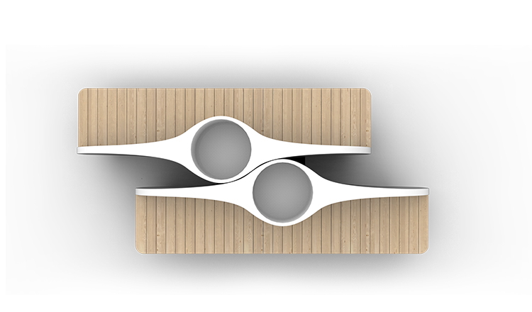 玻璃鋼融合靠背藝術(shù)座椅