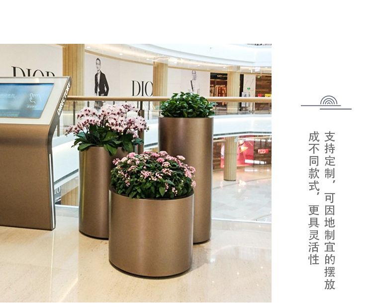 不銹鋼圓柱花盆