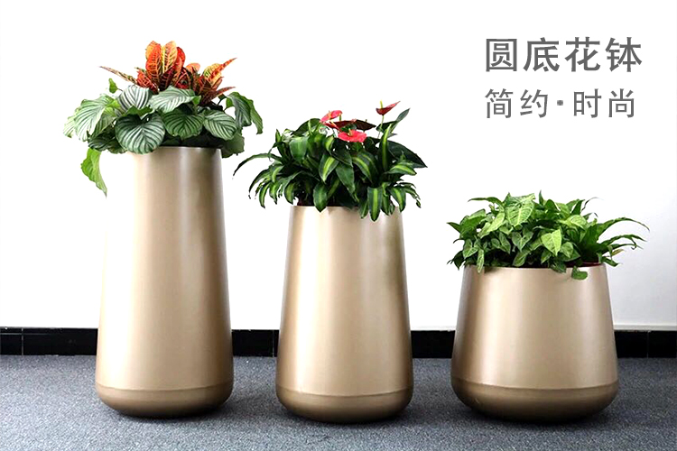 圓底創(chuàng)意酒店不銹鋼花缽