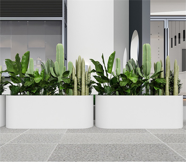 橢圓形戶外不銹鋼金屬花箱