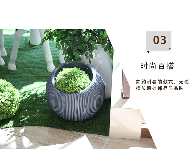 不銹鋼球形花缽