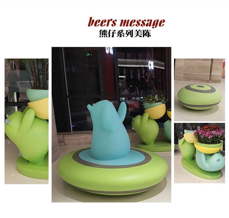 小熊系列玻璃鋼美陳花盆 小熊系列玻璃鋼美陳花盆