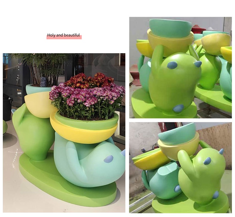 小熊系列玻璃鋼美陳花盆 小熊系列玻璃鋼美陳花盆