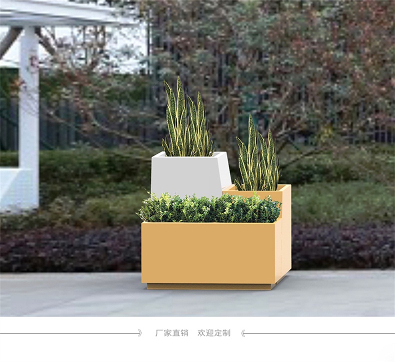 戶外長方形玻璃鋼花箱