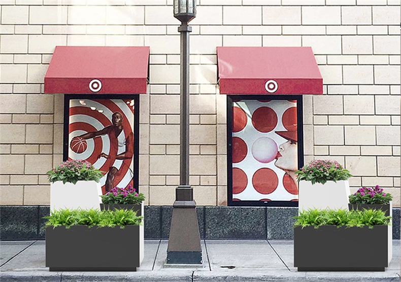 戶外長方形玻璃鋼花箱