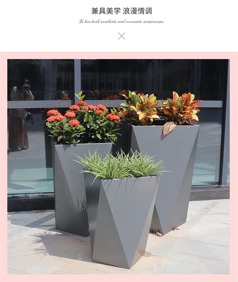 玻璃鋼幾何菱形花盆 玻璃鋼幾何菱形花盆