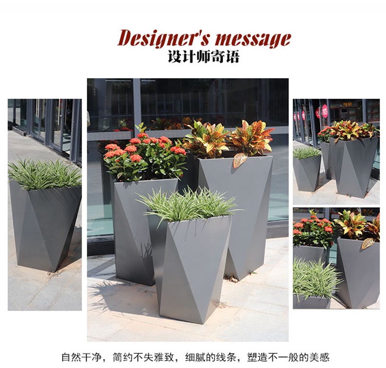 玻璃鋼幾何菱形花盆 玻璃鋼幾何菱形花盆
